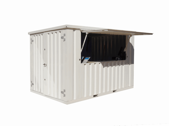 Abnehmbarer Stangenbehälter 4 × 2 m weißer RAL 9016 – Bild 1