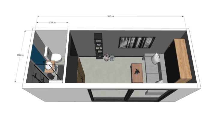 Bewohnbares Containerhaus 20 Fuß Luxusmodul – Bild 7